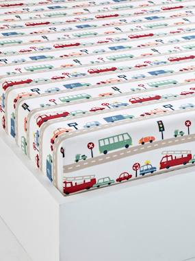 -Children's Fitted Sheet, Auto City Theme