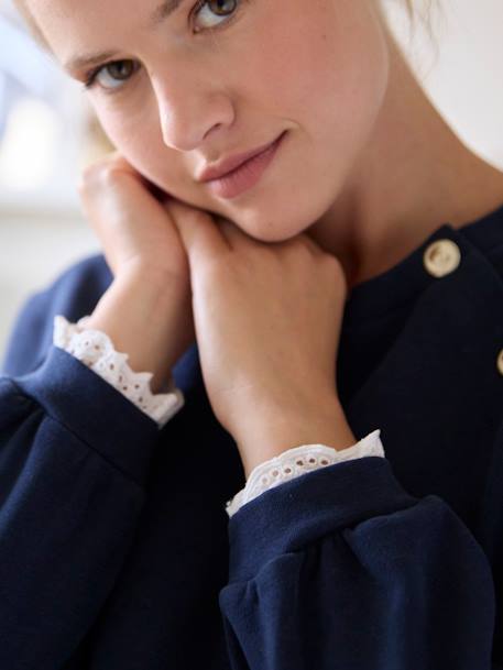 Fleece Sweatshirt, Maternity & Nursing Special navy blue - vertbaudet enfant 