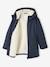 Ciré à capuche garçon doublé sherpa bleu nuit+vert sauge - vertbaudet enfant 