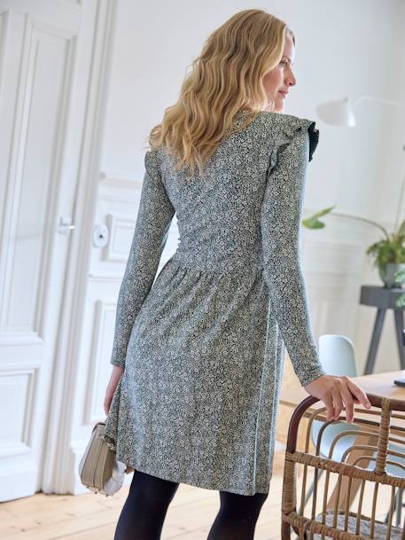 Robe courte en maille grossesse et allaitement NOIR FONCE UNI+ROUGE MOYEN UNI+vert sapin - vertbaudet enfant 