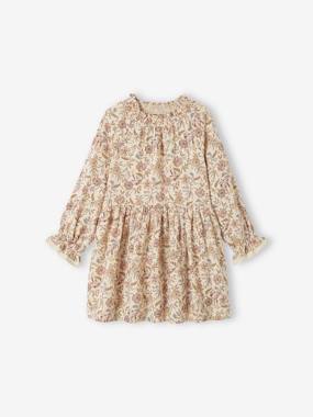 Floral Cotton Gauze Dress for Girls  - vertbaudet enfant