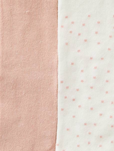 Pack of 2 Pairs of Tights, Dots/Plain, for Baby Girls rosy - vertbaudet enfant 