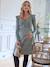 Robe courte en maille grossesse et allaitement NOIR FONCE UNI+ROUGE MOYEN UNI+vert sapin - vertbaudet enfant 