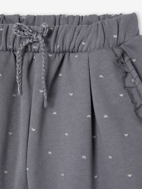 Fleece Trousers for Baby Girls Brown/Print+grey blue+WHITE MEDIUM ALL OVER PRINTED - vertbaudet enfant 