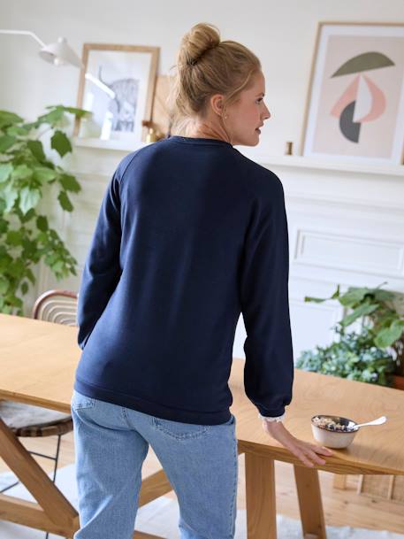 Fleece Sweatshirt, Maternity & Nursing Special navy blue - vertbaudet enfant 