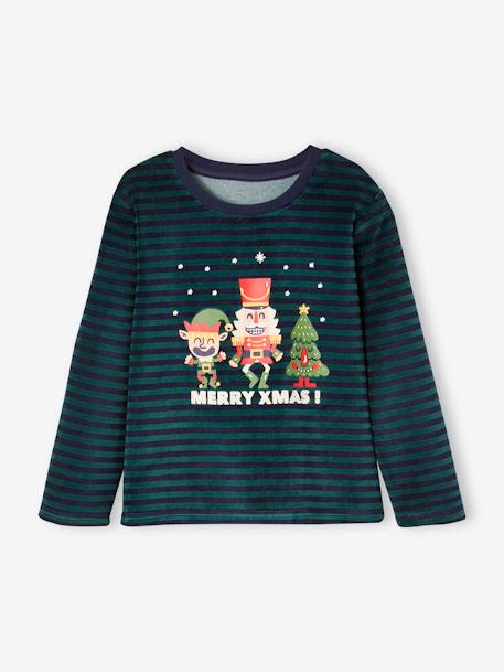 Christmas Velour Pyjamas for Boys green - vertbaudet enfant 