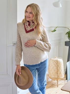 -Jumper in Marl Jersey Knit for Maternity
