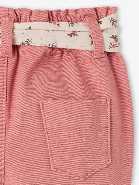 Trousers with Fabric Belt for Babies old rose - vertbaudet enfant 
