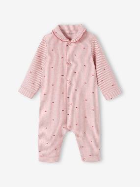 Baby-Pyjamas & Sleepsuits-Cotton Sleepsuit with Front Opening for Baby Girls