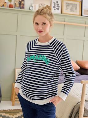 Striped Fleece Sweatshirt, Maternity & Nursing Special  - vertbaudet enfant