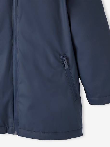 Ciré à capuche garçon doublé sherpa bleu nuit+vert sauge - vertbaudet enfant 