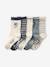 Pack of 5 Pairs of Floral/Striped Socks for Girls navy blue - vertbaudet enfant 