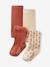 Lot de 2 paires de collants à fleurs/torsades bébé fille vieux rose - vertbaudet enfant 