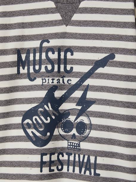 T-shirt rayé motif 'rock rebel' garçon rayé gris - vertbaudet enfant 