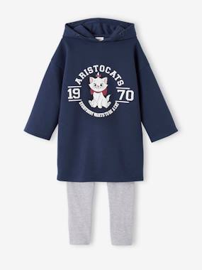 Sweatshirt-Type Dress + Leggings Outfit, Aristocats Marie by Disney®, for Girls  - vertbaudet enfant