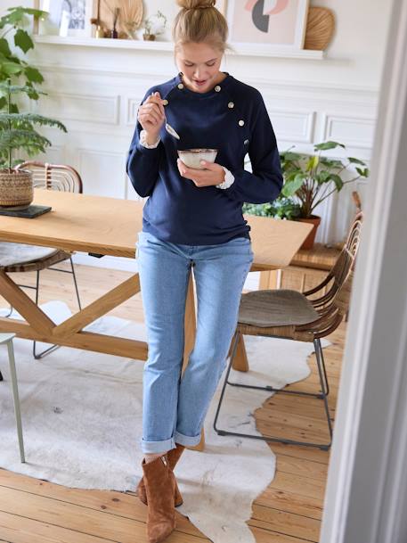 Fleece Sweatshirt, Maternity & Nursing Special navy blue - vertbaudet enfant 