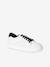 Baskets en cuir enfant blanc+marine - vertbaudet enfant 