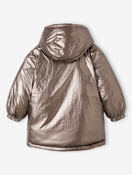 Parka à capuche réversible effet métallisé ou doudoune fille argent - vertbaudet enfant 