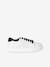Baskets en cuir enfant blanc+marine - vertbaudet enfant 
