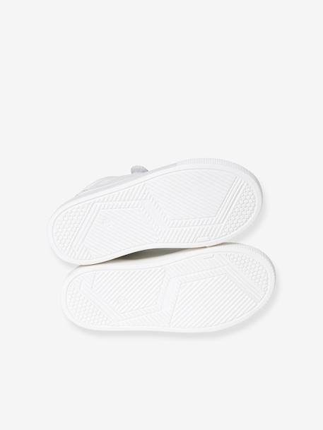Baskets en cuir enfant blanc+marine - vertbaudet enfant 