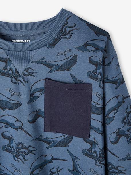 Printed Sweatshirt-Style Top for Boys ink blue+ochre - vertbaudet enfant 
