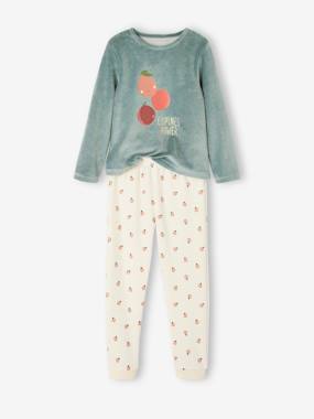 Fruit Pyjamas in Velour for Girls  - vertbaudet enfant