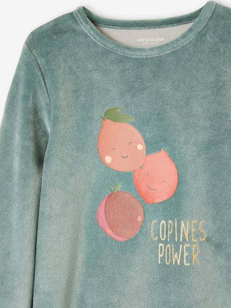Fruit Pyjamas in Velour for Girls peach - vertbaudet enfant 