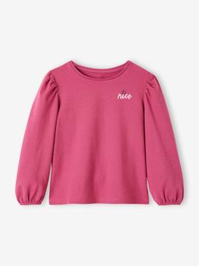 Fancy Textured Top with Long Puffy Sleeves for Girls  - vertbaudet enfant