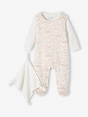 Baby-3-Piece Set for Newborns: Jumpsuit + Bodysuit + Comforter in Organic Cotton