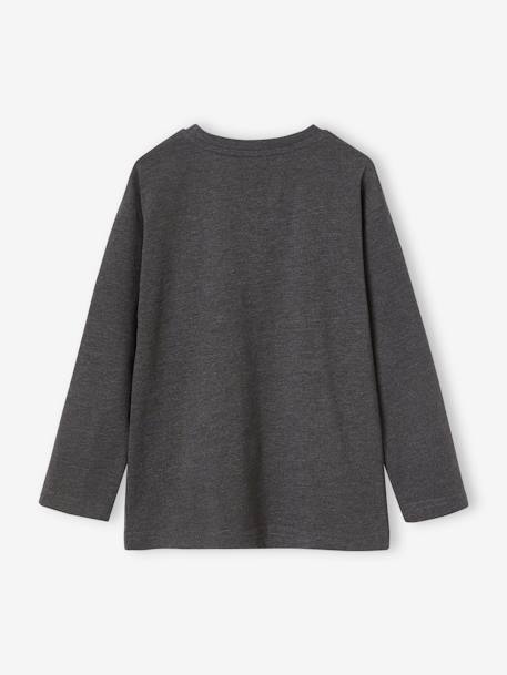 Digital Dino Top with Pixel Effect in Relief for Boys marl grey - vertbaudet enfant 