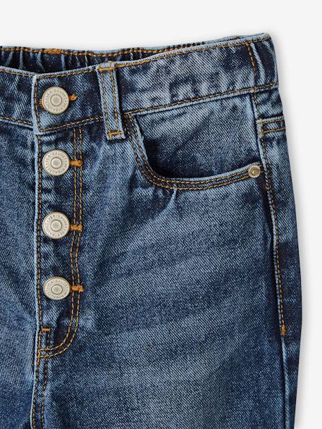 MEDIUM Hip Morphologik Mom Fit Jeans for Girls denim blue+double stone+stone - vertbaudet enfant 