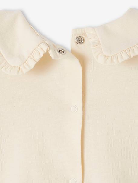 T-shirt bébé manches longues col claudine beige clair+vert d'eau - vertbaudet enfant 