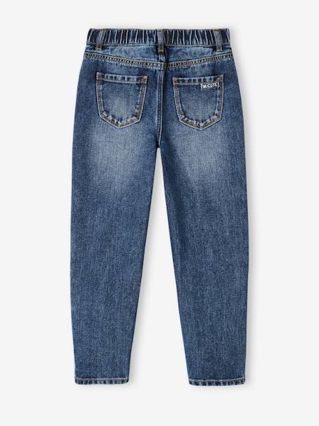 MEDIUM Hip Morphologik Mom Fit Jeans for Girls denim blue+double stone+stone - vertbaudet enfant 