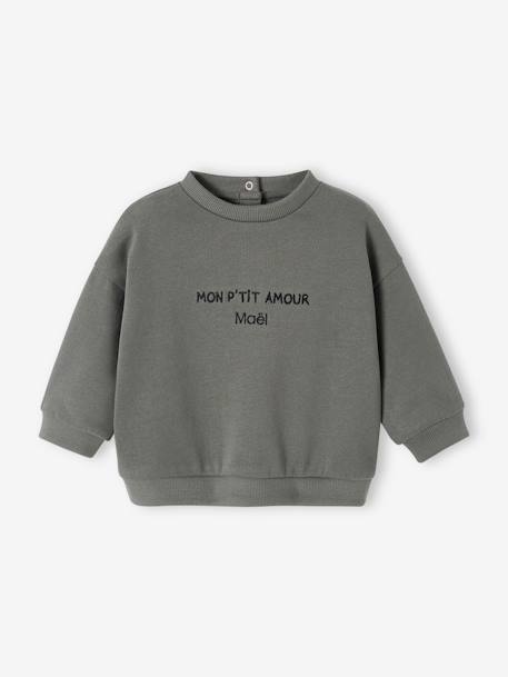 Sweatshirt for Babies grey green - vertbaudet enfant 