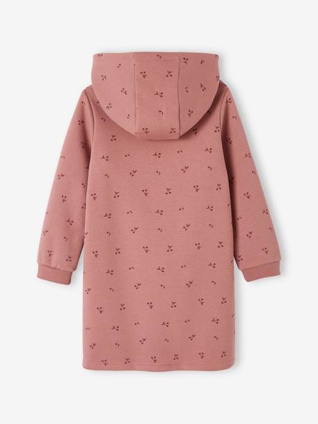Fleece Dress with Hood & Fancy Details for Girls old rose - vertbaudet enfant 