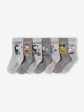 Boys-Underwear-Socks-Pack of 7 Pairs of "Mascots" Weekday Socks for Boys