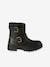 Leather Ankle Boots with Straps & Zips for Girls black - vertbaudet enfant 