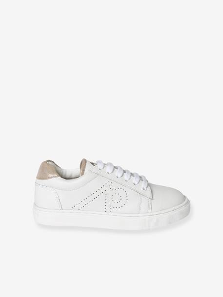 Baskets en cuir enfant blanc - vertbaudet enfant 