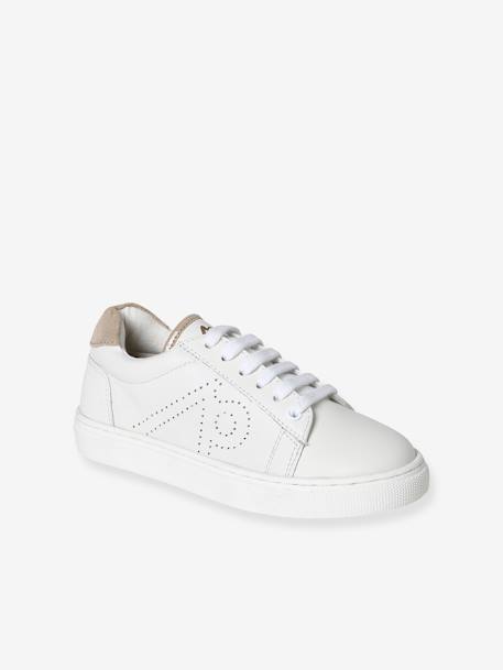Baskets en cuir enfant blanc - vertbaudet enfant 