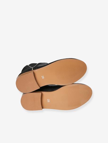 Boots enfant fille cuir zippées noir - vertbaudet enfant 