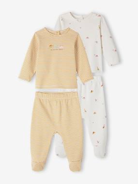 Baby-Pyjamas & Sleepsuits-Pack of 2 Dinosaur Sleepsuits in Interlock Fabric for Babies