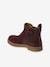 Leather Boots for Girls, Designed for Autonomy bordeaux red - vertbaudet enfant 