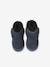 Indoor Shoes in Smooth Leather with Fur Lining & Hook-&-Loop Strap, for Babies navy blue - vertbaudet enfant 