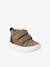 Leather Pram Boots with Touch Fasteners, for Baby Boys navy blue+taupe - vertbaudet enfant 