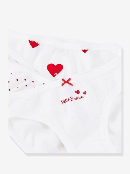 Lot de 3 culottes coeur en coton petite fille - blanc coeurs - vertbaudet enfant 