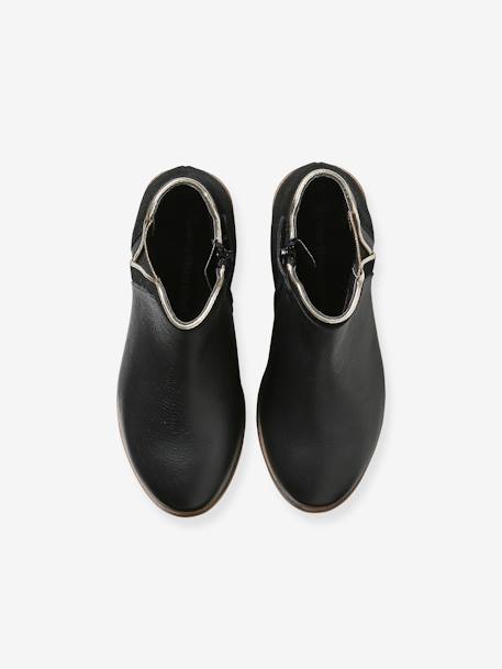 Boots enfant fille cuir zippées noir - vertbaudet enfant 