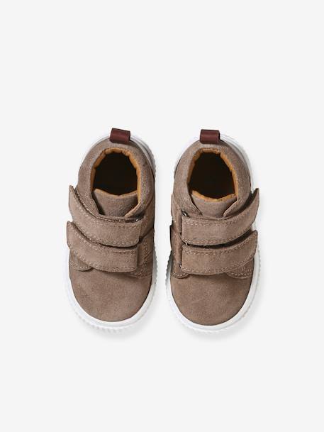 Bottines bébé garçon cuir à scratchs marine+taupe - vertbaudet enfant 