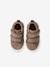Leather Pram Boots with Touch Fasteners, for Baby Boys navy blue+taupe - vertbaudet enfant 