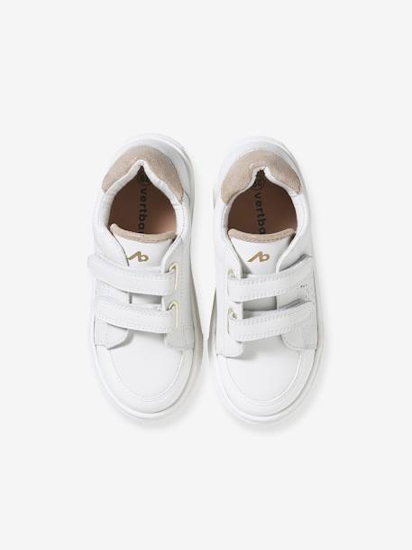 Baskets en cuir enfant blanc - vertbaudet enfant 