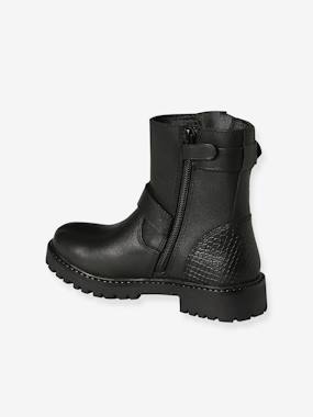Bottes à brides zippées cuir fille - vertbaudet enfant Bottes à brides zippées cuir fille - vertbaudet enfant